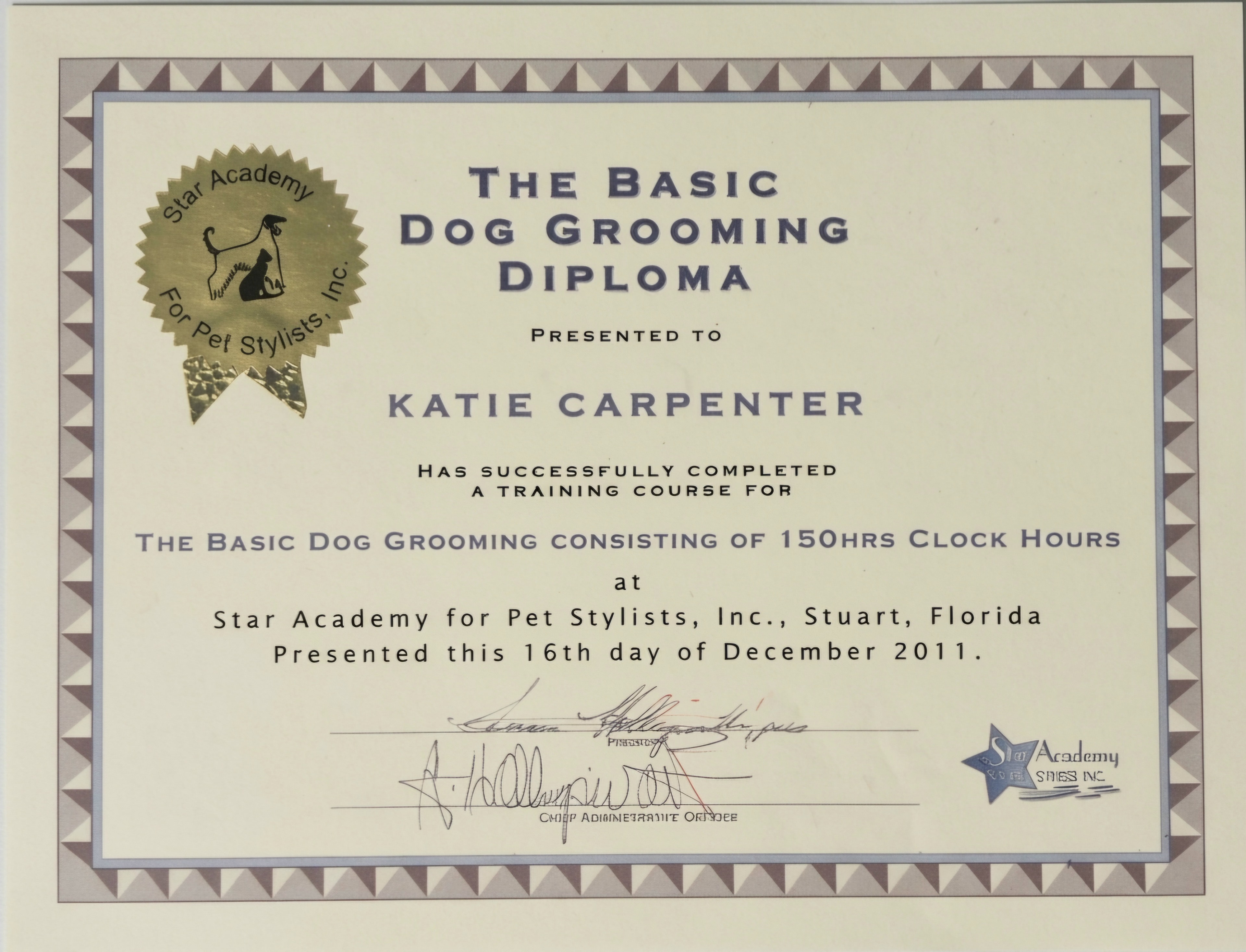 Basic Dog Grooming Diploma — Katie Carpenter, Star Academy for Pet Stylists